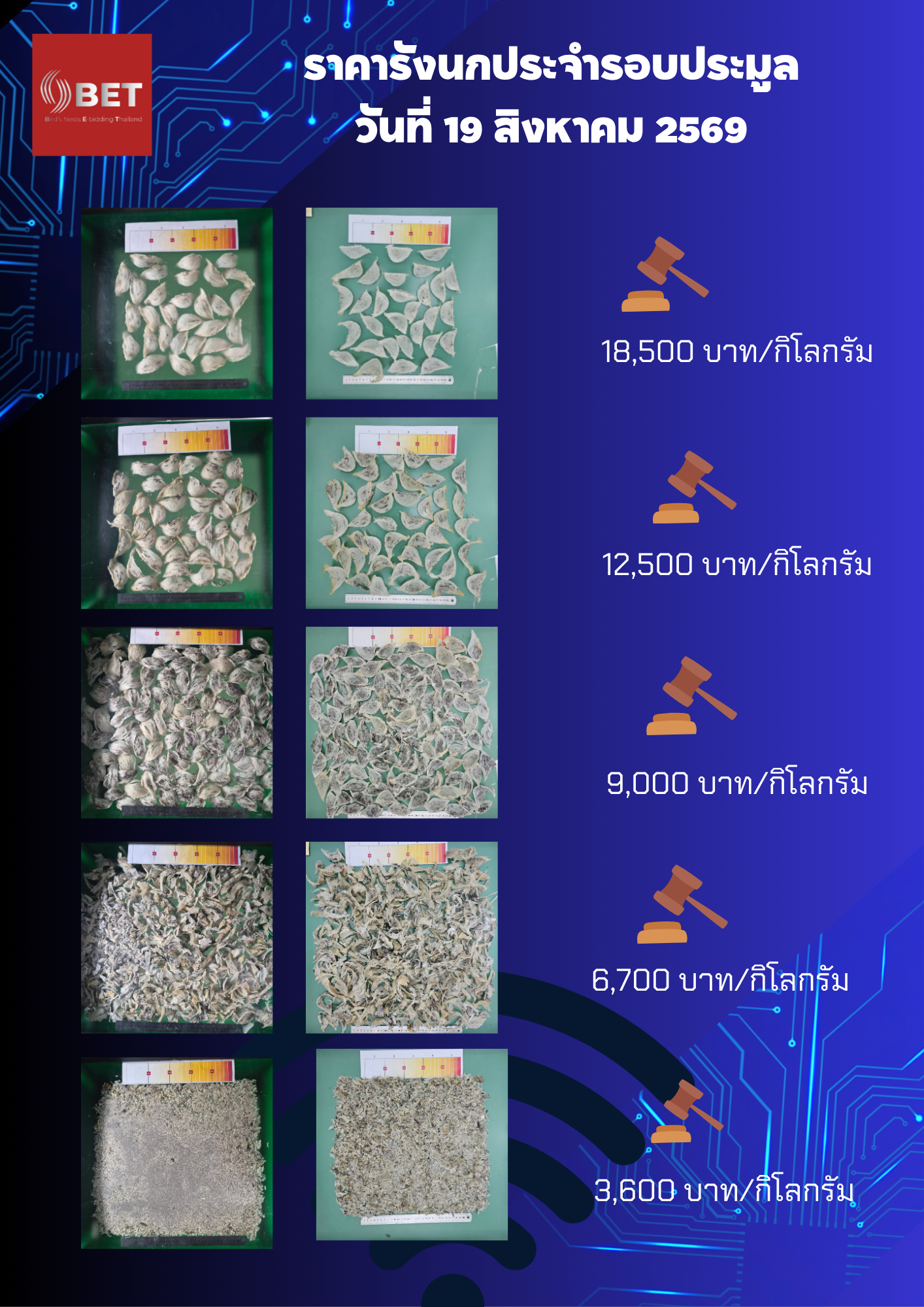 รอบประมูลปิดราคา 19 สิงหาคม 2569