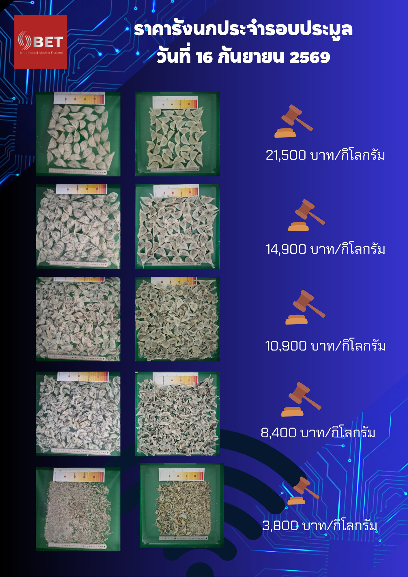 รอบประมูลปิดราคา 16 กันยายน 2569
